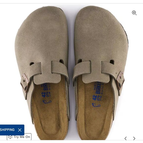 Birkenstock Boston Soft Footed Taupe Suede Mule Clog - size 39 - Picture 12 of 13